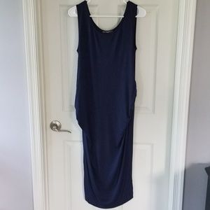 Imanimo maternity knit mid-length dress, navy, M